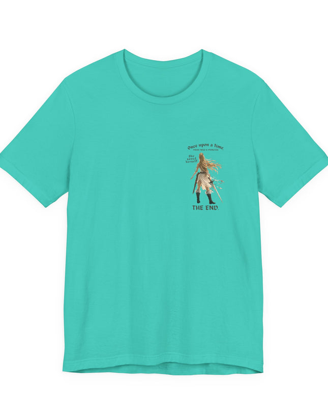 "She Saved Herself" (ink both sides) Unisex Jersey Short Sleeve Tee