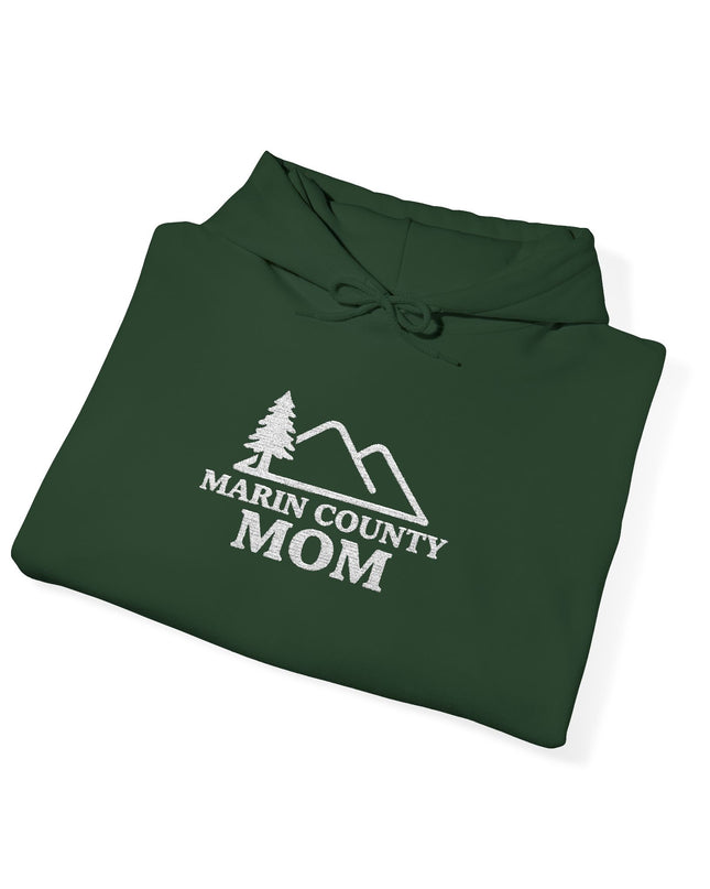 "Marin County Mom" Embroidered Unisex Heavy Blend Hooded Sweatshirt