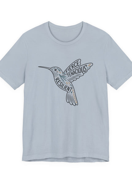 "Hummingbird with words in it" Unisex Jersey Short Sleeve Tee