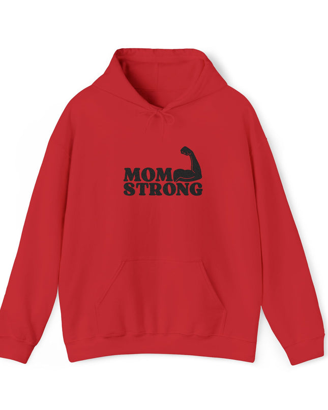 "Mom Strong (Black embroidery)" Unisex Heavy Blend Hooded Sweatshirt
