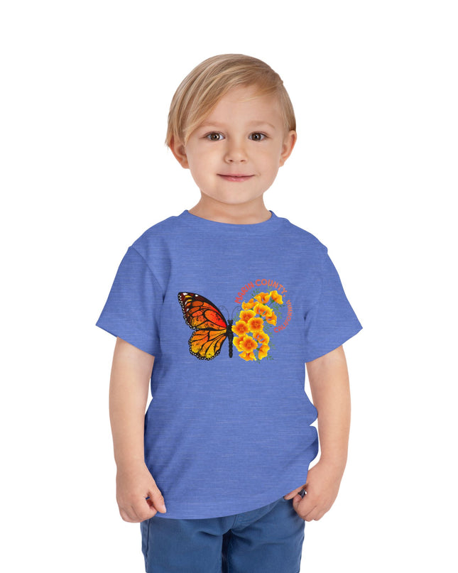 "Butterflies and Poppies Marin County, California" Toddler Short Sleeve Tee