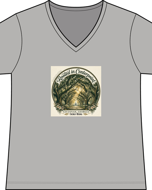 "Rooted in my Centerpoint" Women's Fine Jersey V-Neck Tee