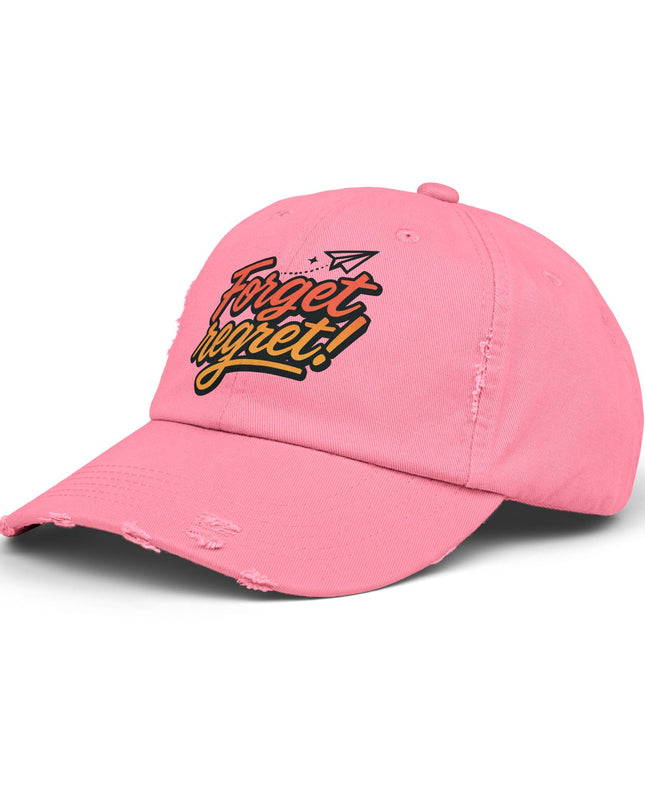 "Forget regret" Unisex Distressed Cap