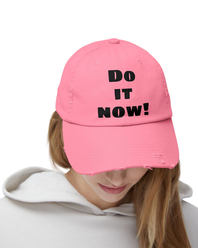 "Do it now!" Unisex Distressed Cap