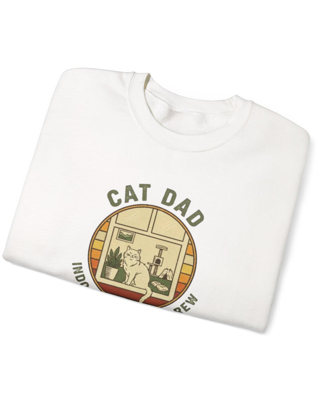 "Cat Dad Indoor Adventure Crew" Unisex Adult Sweatshirt