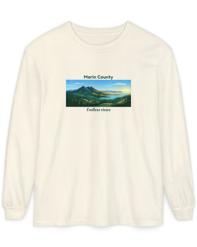 "Marin County - Endless Views" Unisex Garment-dyed Long Sleeve T-Shirt