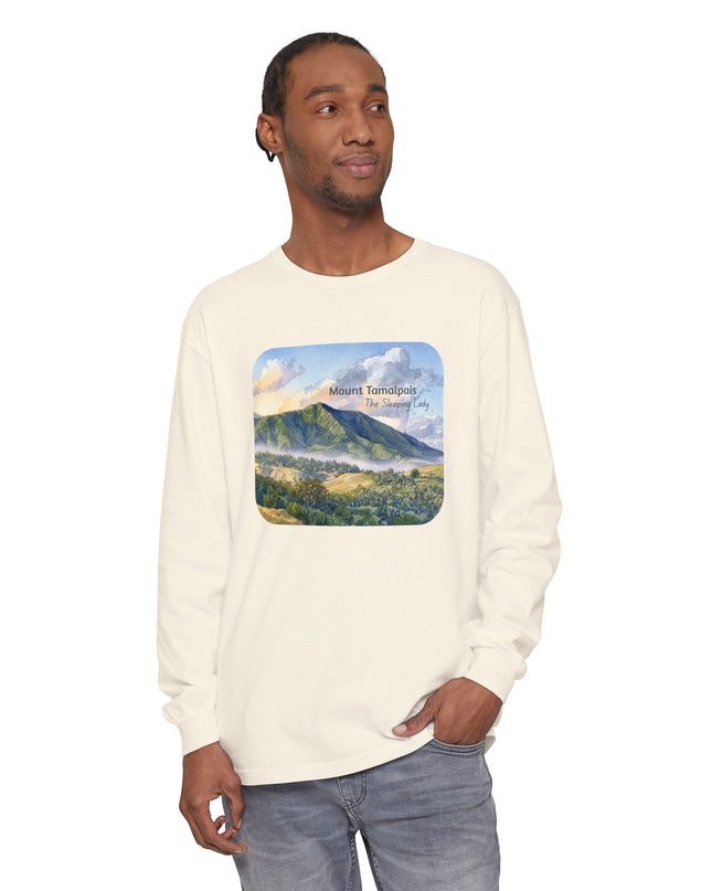 "Mount Tamalpais, the Sleeping Lady" Unisex Garment-dyed Long Sleeve T-Shirt