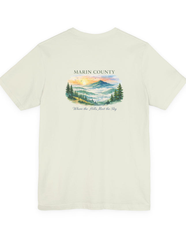 "Marin County, Where the Hills Meet the Sky" Unisex Jersey Short Sleeve Tee