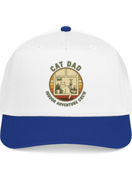 "Cat Dad Indoor Adventure Crew" Mid Profile Baseball Cap