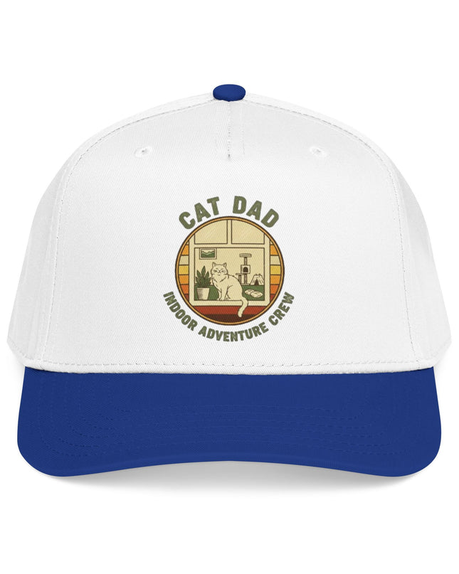 "Cat Dad Indoor Adventure Crew" Mid Profile Baseball Cap