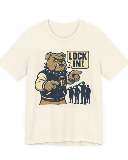 "The Fierce San Rafael High School Bulldog says Lock in!" Unisex Jersey Short Sleeve Tee