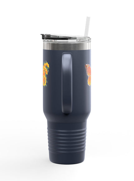 "Butterfly Poppies" Insulated Travel Mug, 40oz