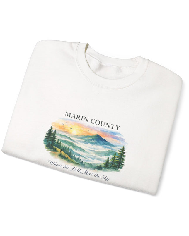 "Marin County, Where the Hills Meet the Sky" Unisex Heavy Blend Crewneck Sweatshirt