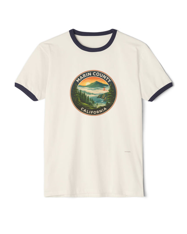 "Marin County - Above the Fog - No Text" Unisex Cotton Ringer T-Shirt