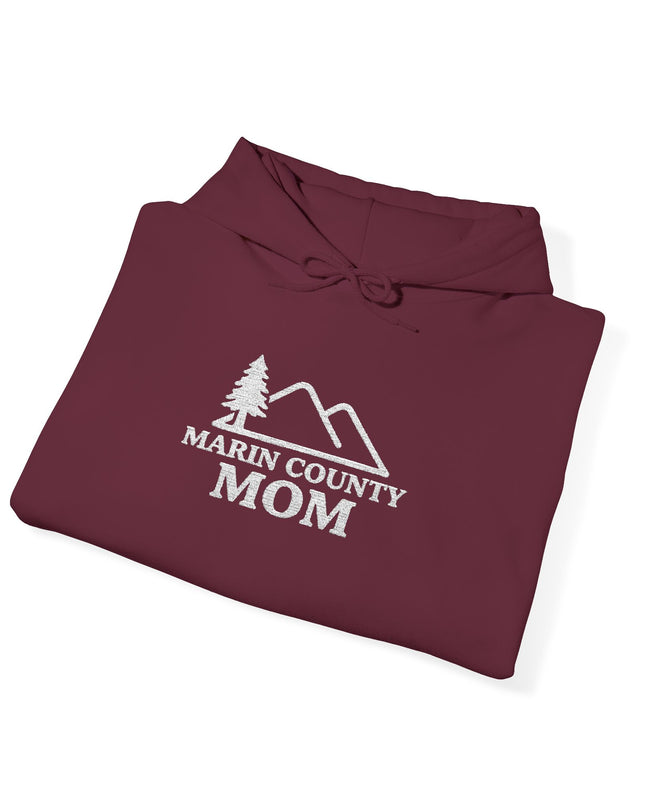 "Marin County Mom" Embroidered Unisex Heavy Blend Hooded Sweatshirt