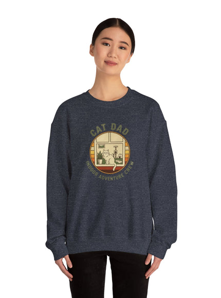 "Cat Dad Indoor Adventure Crew" Unisex Adult Sweatshirt