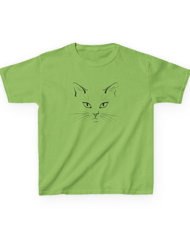 "Cat Face Sketch" Kids Heavy Cotton Tee