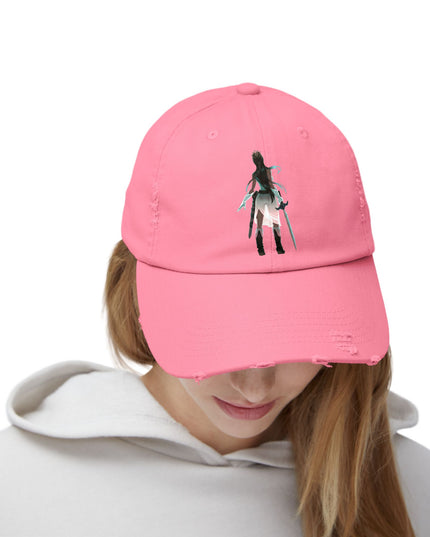 "Female warrior" Unisex Distressed Cap