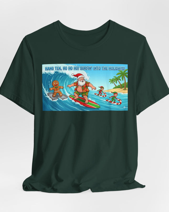 "Surfing into the Holidays" Unisex Jersey Short Sleeve Tee