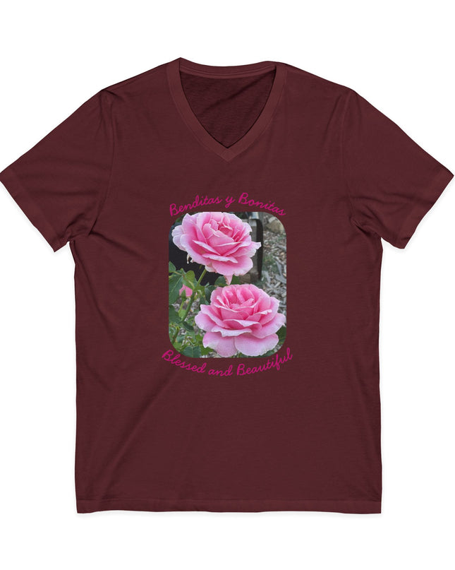 "Blessed and Beautiful" Ladies' V-Neck T-Shirt