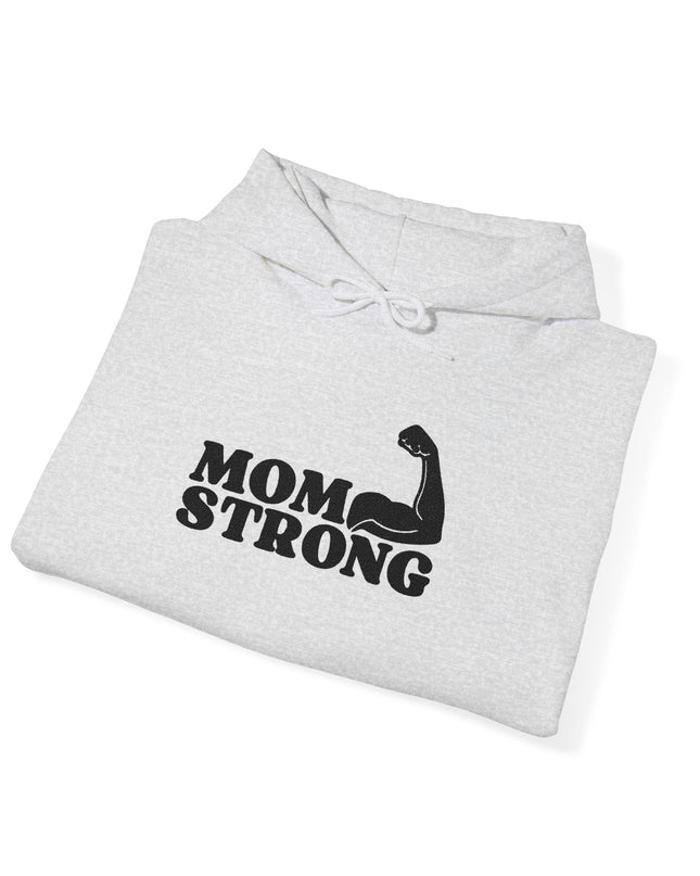 "Mom Strong (Black embroidery)" Unisex Heavy Blend Hooded Sweatshirt