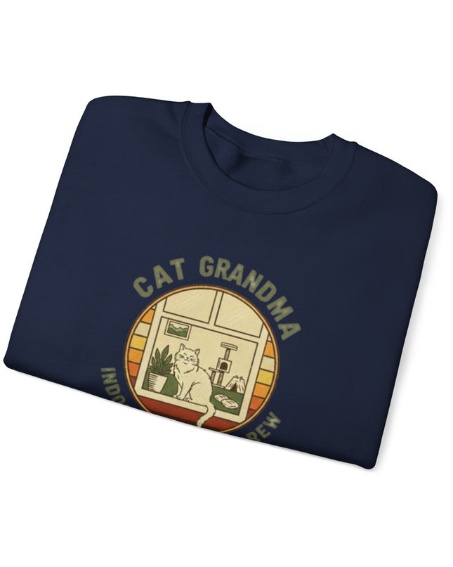 "Cat Grandma Indoor Adventure Crew" Unisex Adult Crewneck Sweatshirt