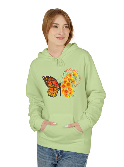 "Butterflies and Poppies Marin County, California" Unisex Midweight Softstyle Fleece Hoodie