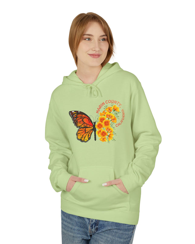 "Butterflies and Poppies Marin County, California" Unisex Midweight Softstyle Fleece Hoodie