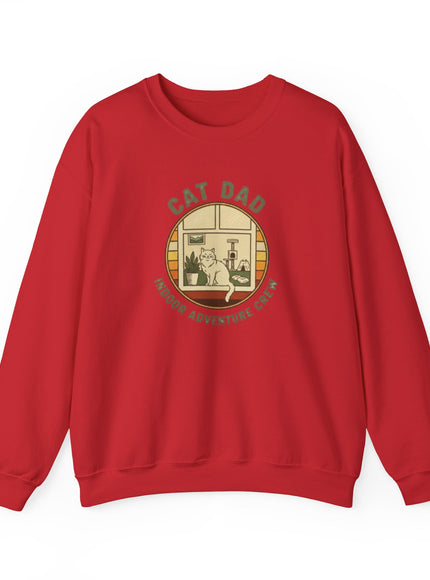 "Cat Dad Indoor Adventure Crew" Unisex Adult Sweatshirt