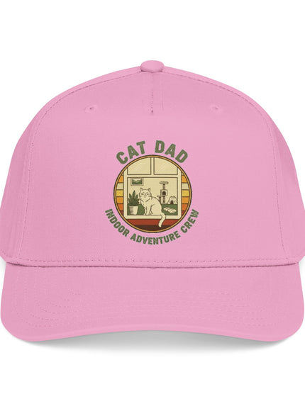 "Cat Dad Indoor Adventure Crew" Mid Profile Baseball Cap