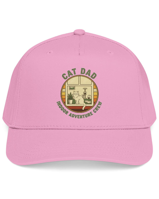 "Cat Dad Indoor Adventure Crew" Mid Profile Baseball Cap