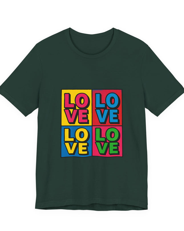 "Love, (Andy Warhol style)" Unisex Jersey Short Sleeve Tee