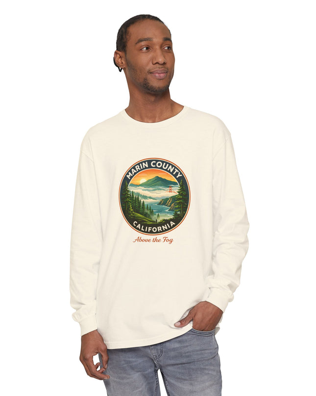 "Marin County, Above the Fog" Unisex Garment-dyed Long Sleeve T-Shirt