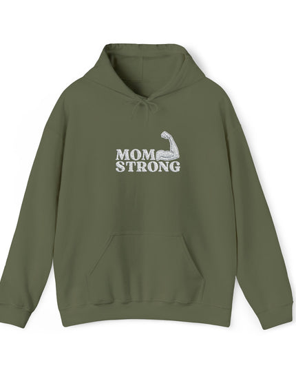 "Mom Strong (White embroidery)" Unisex Heavy Blend Hooded Sweatshirt