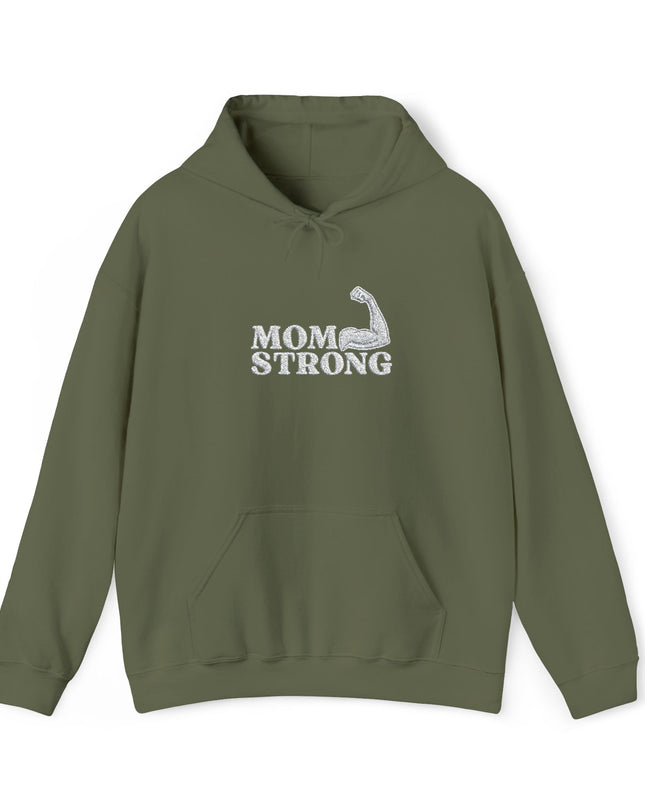 "Mom Strong (White embroidery)" Unisex Heavy Blend Hooded Sweatshirt