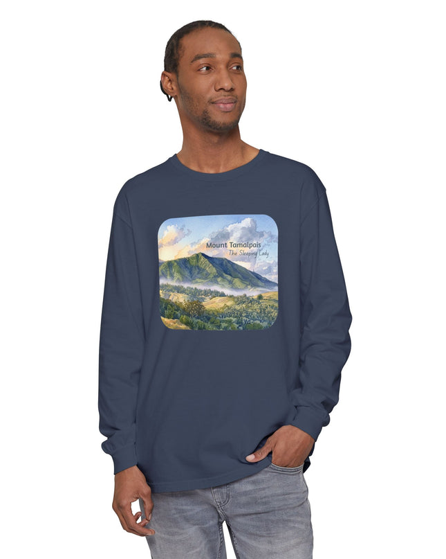 "Mount Tamalpais, the Sleeping Lady" Unisex Garment-dyed Long Sleeve T-Shirt