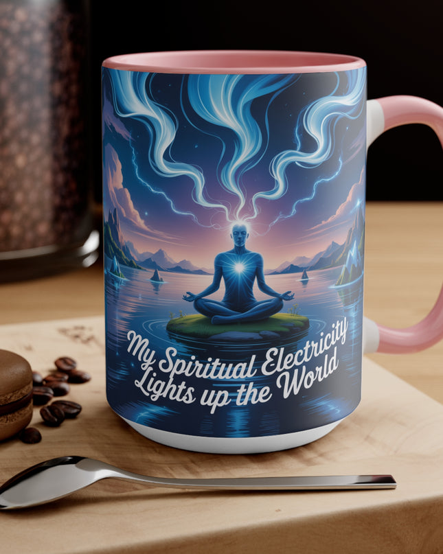 "My Spiritual Electricity Lights Up the World" Accent Mug