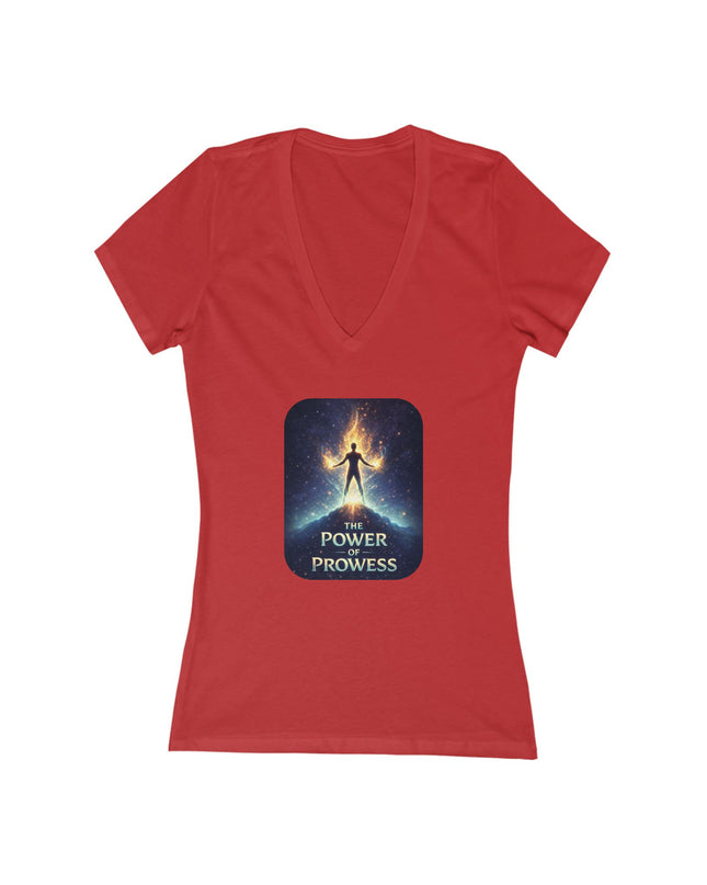 "The Power of Prowess" Women's Jersey Short Sleeve Deep V-Neck Tee