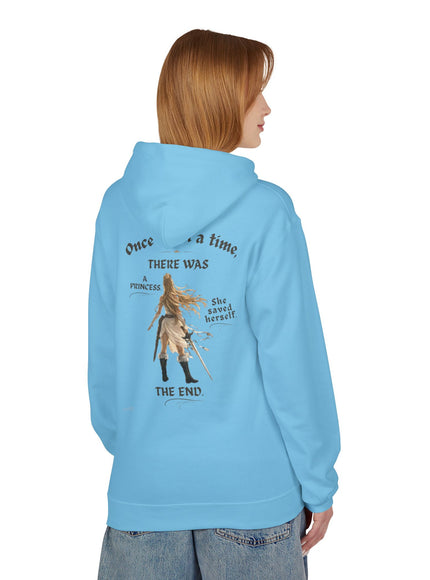 "She Saved Herself V1" (Ink both sides) Unisex Midweight Softstyle Fleece Hoodie