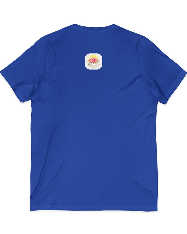 "Happy Valentine's Day" Unisex Jersey Short Sleeve V-Neck Tee