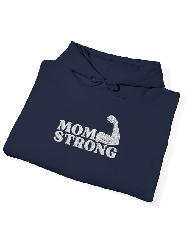"Mom Strong (White embroidery)" Unisex Heavy Blend Hooded Sweatshirt