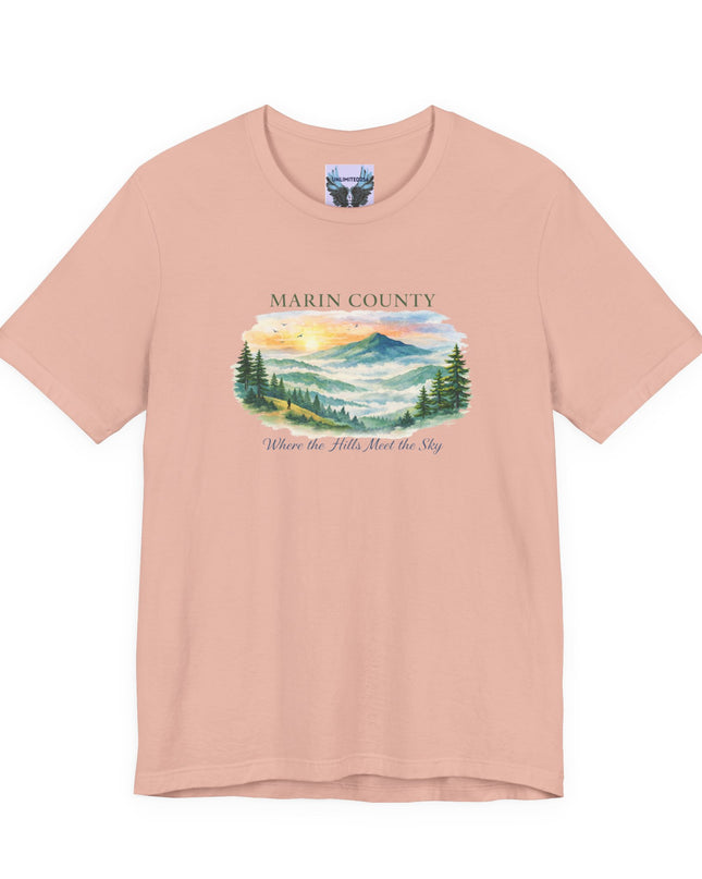 "Marin County, Where the Hills Meet the Sky" Unisex Jersey Short Sleeve Tee