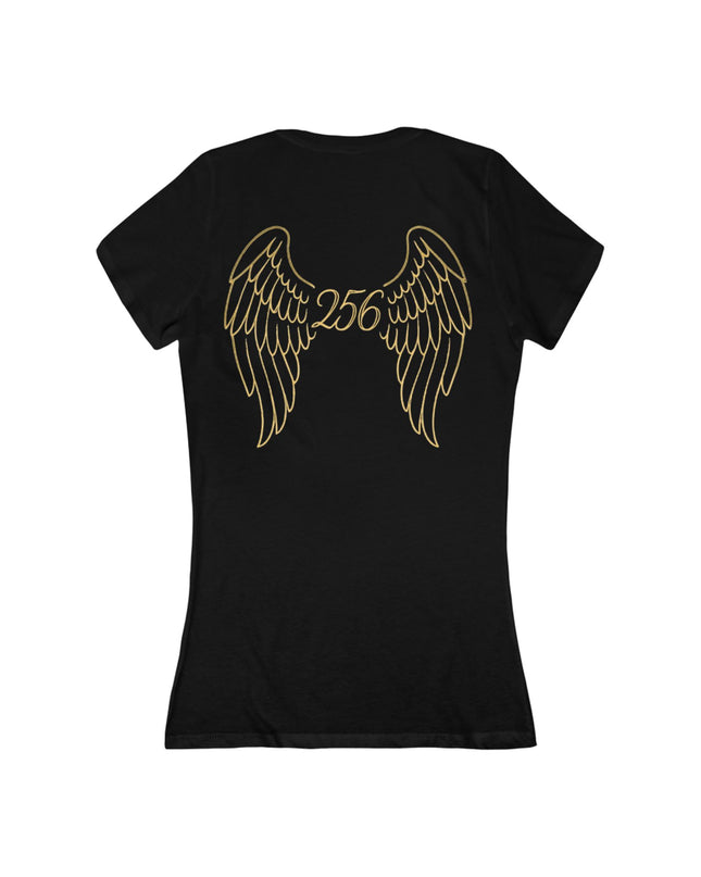 "Unlimited 256 with Wings" Women's Jersey Short Sleeve Deep V-Neck Tee