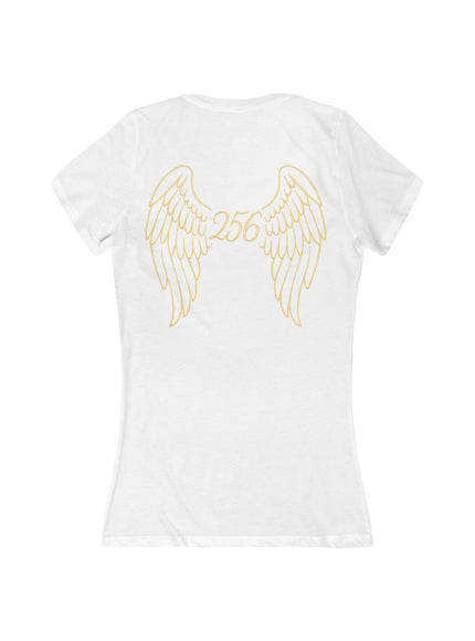 "Unlimited 256 with Wings" Women's Jersey Short Sleeve Deep V-Neck Tee