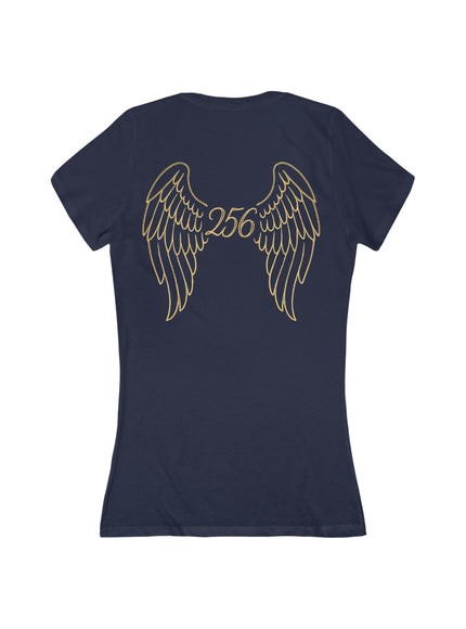"Unlimited 256 with Wings" Women's Jersey Short Sleeve Deep V-Neck Tee