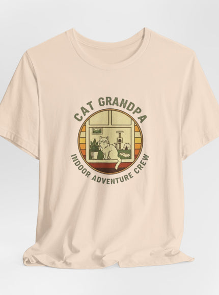 "Cat Grandpa Indoor Adventure Crew" Unisex Jersey Short Sleeve Tee