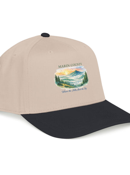"Marin County, Where the Hills Meet the Sky" Mid Profile Baseball Cap