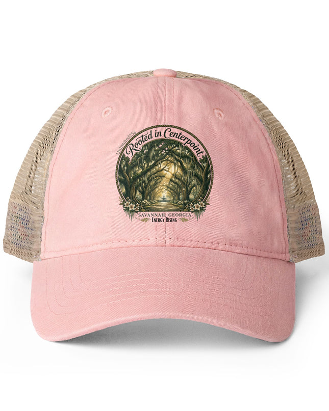 "Rooted in my Centerpoint" Women's Washed Mesh-Back Cap