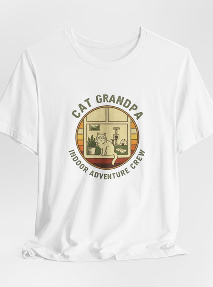 "Cat Grandpa Indoor Adventure Crew" Unisex Jersey Short Sleeve Tee