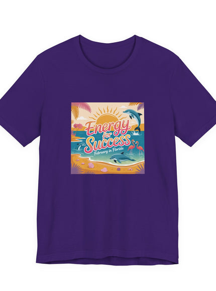 "February in Florida, Energy for Success (smaller design)" Unisex Jersey Short Sleeve Tee